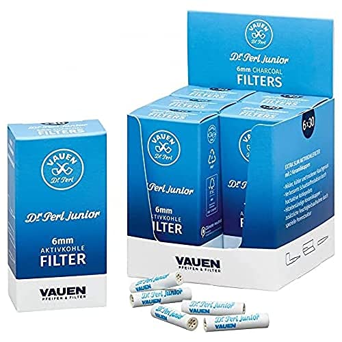 Dr. Perl Filter 19697 Dr. Perl Junior 6mm, 6 x 30 Stück Aktivkohlefilter, Papier Cover