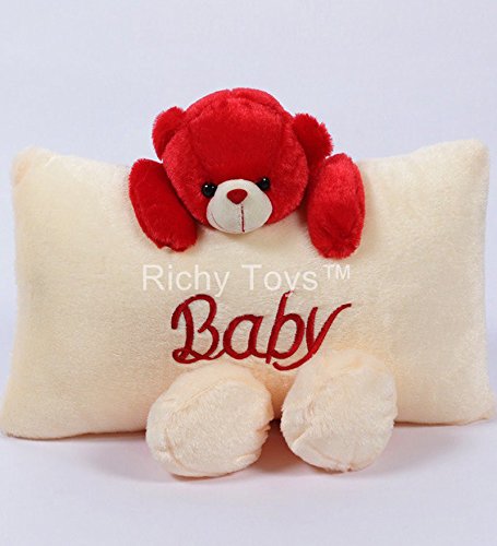 Richy Toys Cute Teddy Pillow Stuffed Soft Plush Soft Toy Kids Birthday (Cream) (B06Y68XZJJ) Amazon Price History, Amazon Price Tracker
