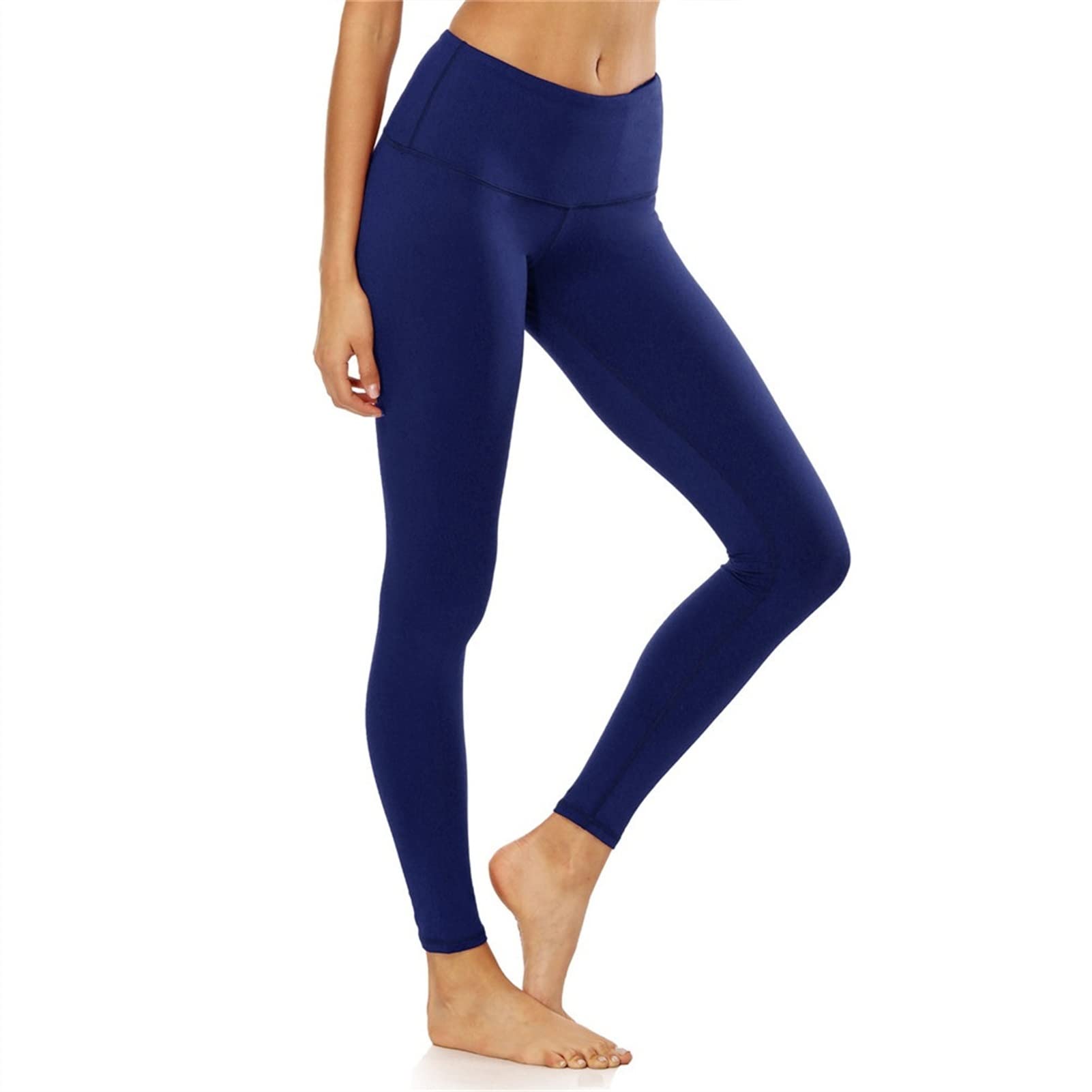 Seksowne, długie legginsy dla kobiet, podstawowe wysokie talii, spodnie do jogi, cienkie rajstopy sportowe, do treningu, treningu, proof Power Flex Solid Color Sports Running Workout Gym Tigh