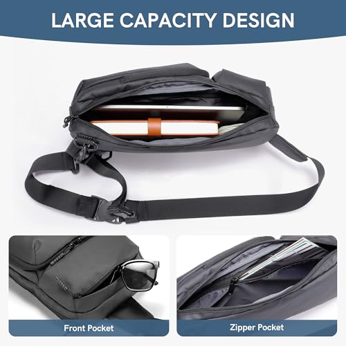 Kingsons Small Sling Bag,Trendy Crossbody Bag Lightweight Waterproof Sling Backpack Shoulder Bag for Men and Women4