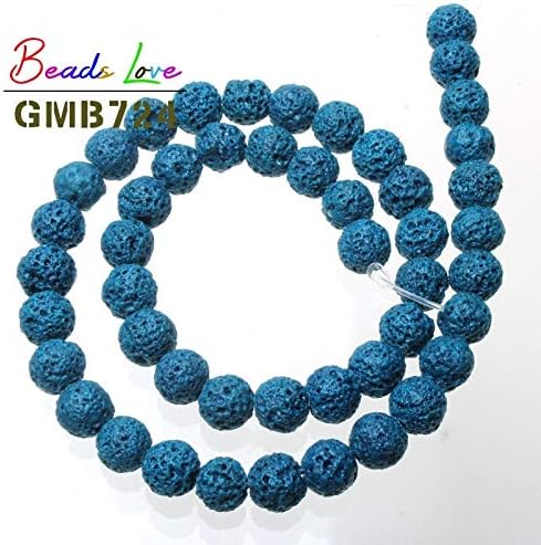Miniatura 7 de Cuentas redondas sueltas de piedra volcánica multicolor de lava, para hacer joyas, pulseras, collares, joyas de 4 6 8 10 0.472 in