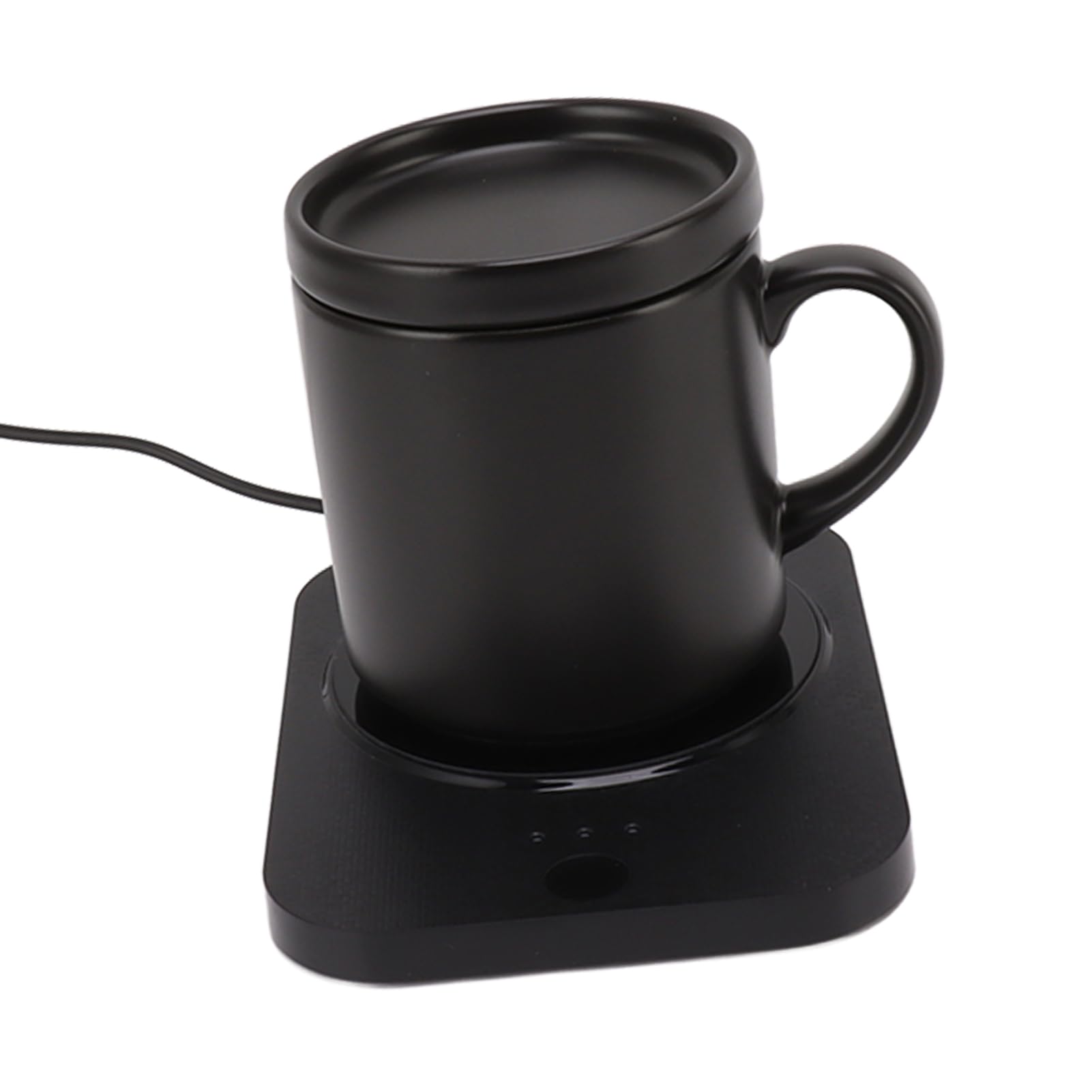 Calentador de tazas de 55° alimentado por USB con 3 ajustes de temperatura para uso en el hogar y la oficina (negro)