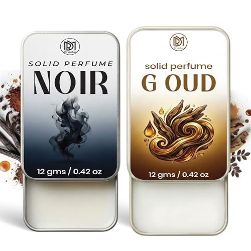 Image of Dr.Mashur Solid Perfume |G oud&Noir Alcohol Free Wax Perfume Balm, Long Lasting | Pocket Tin 12g, Pack Of 2| Non Greasy Smooth Glide, Travel Friendly Men And Women Gifts He Or Her