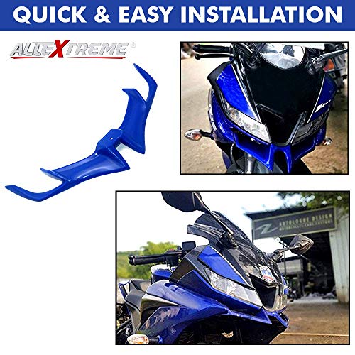 Image of AllExtreme EXSGAW1 Motorcycle Front Fairing Aerodynamic Winglet 2.0 for R15 V3 (Blue)