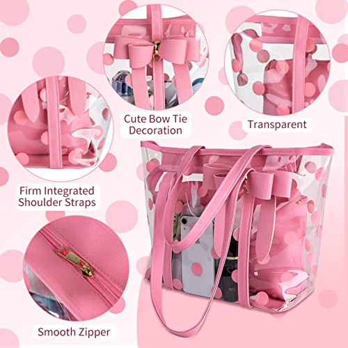 Bolso tote transparente de PVC impermeable para mujer miniatura 5