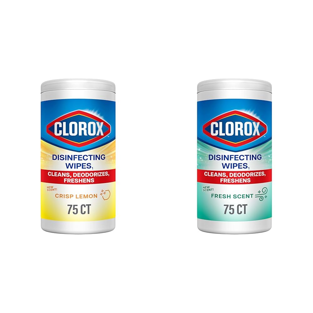 Clorox Disinfecting Wipes Bleach Free Cleaning Wipes Crisp Lemon and Fresh Scent 75 Count Each Pack of 2