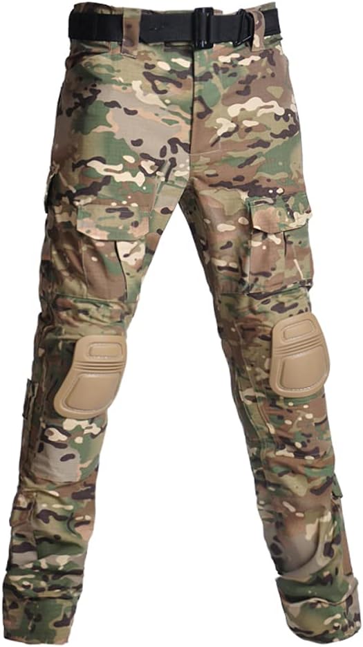 Lilychan Mens Tactical Military Suits Long Sleeve Rip-Stop Uniforms Combat Shirt and Pants Elbow Knee Pads with Baseball Cap