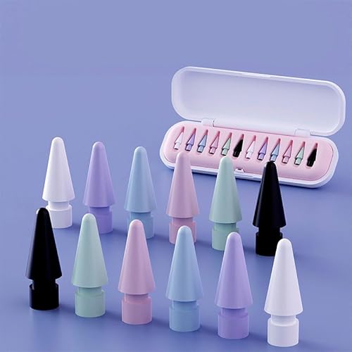 12 Pack Replacement Pencil Tips with Case for Apple iPad 2nd / 1st Generation - Sensitive and Precise Control iPencil Nibs Compatible with iPad for Pencil USB C/ 2nd/ 1st Gen Apple Pen - Pink Case-12 Pack