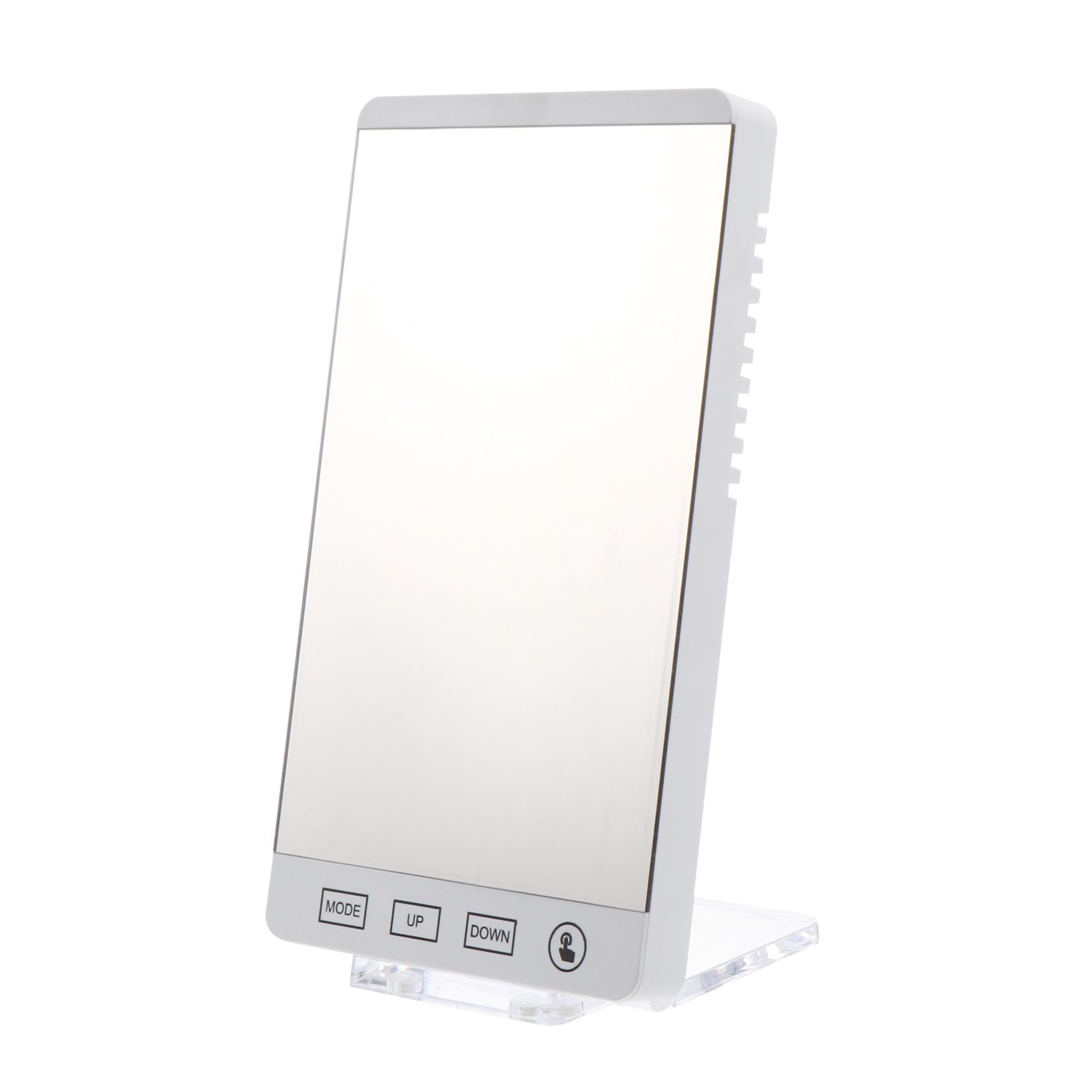 PRETYZOOM Reloj Digital Sobremesa Pantalla de Temperatura y Espejo LED | Abs Blanco, Sensor Integrado, Funcionamiento Silencioso, Uso en Dormitorio y Mesa