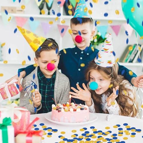 Image of 300Pcs Glitter Navy Blue Gold Table confetti,Paper Circle Dots Confetti for Birthday Party Halloween Bachelorette Wedding Baby Shower Graduation Decorations