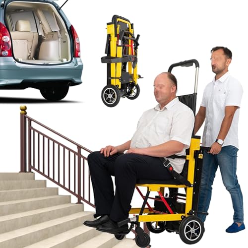 RSPPPJQ Carretilla eléctrica for Subir escaleras, Silla de Ruedas Manual for Personas Mayores, con Capacidad de Carga de 170 kg, Ideal for Subir y Bajar escaleras.