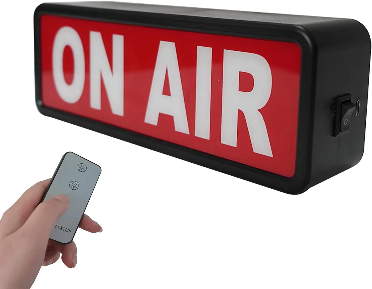 ON AIR Lighted Broadcast Warning Sign for Studio/Home/Company/Desk or Wall Decor. Simple ON/OFF Switch. Black