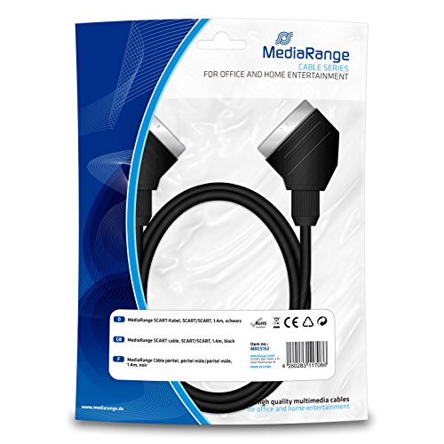MediaRange Scart Cable 1.4 M Scart (21-Pin) Black, W128273765 ((21-Pin) Black)