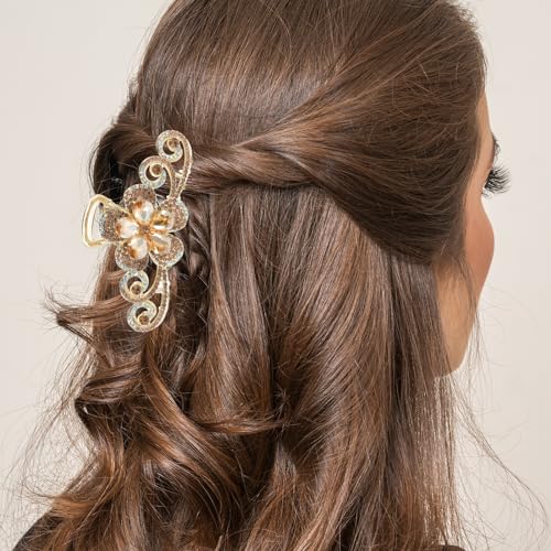 Pinza de cabello con piedras brillantes vintage miniatura 5