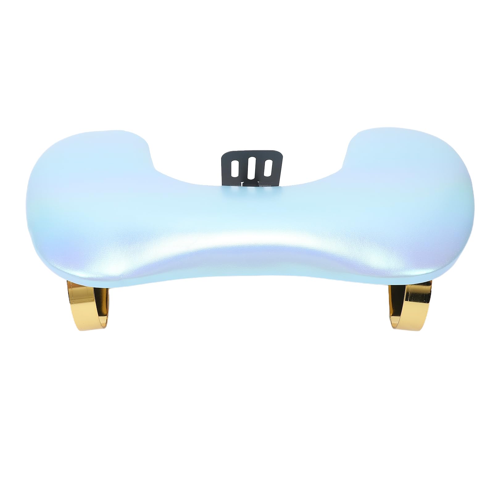 Reposabrazos ergonómico para uñas en forma de U, piel sintética, soporte ajustable para teléfono, cojín cómodo para manicura profesional y salón de belleza (cielo azul)