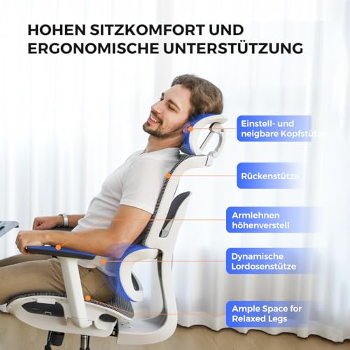 Image of NearHub Ergonomic Office Chair for Big and Tall Max 400Lbs Heavy-Duty Office Gaming Chair with Adjustable Features, High-Back Design, and Premium Comfort for Home Office, EC20