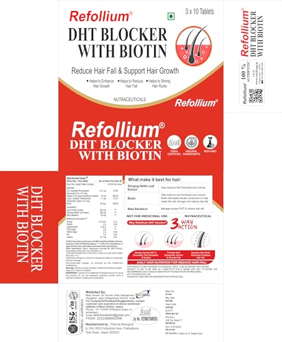Image of DHT Blocker with Biotin Tablets Advanced Formula | Hair Growth Supplement for Men & Women | Supports Hair Growth, Thick Hair & Strong Roots & Reduce Hair Fall, Tablets (120 Tablets)