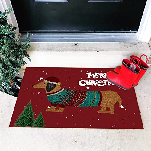 Christmas Door Mat Cute Dachshund Dog Outdoor Christmas Doormat - Image 2
