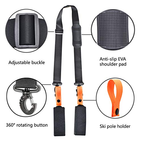 image for VNVM Ski Strap and Ski Boot Strap for Easy Transportation of Your Ski 