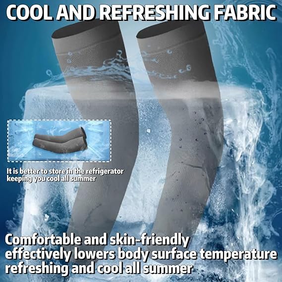 Image of Luminex Commerce Cooling Arm Sleeves for Men & Women, UV Sun Protection Hand Sleeves, Cricket, Motorcycle, Golf