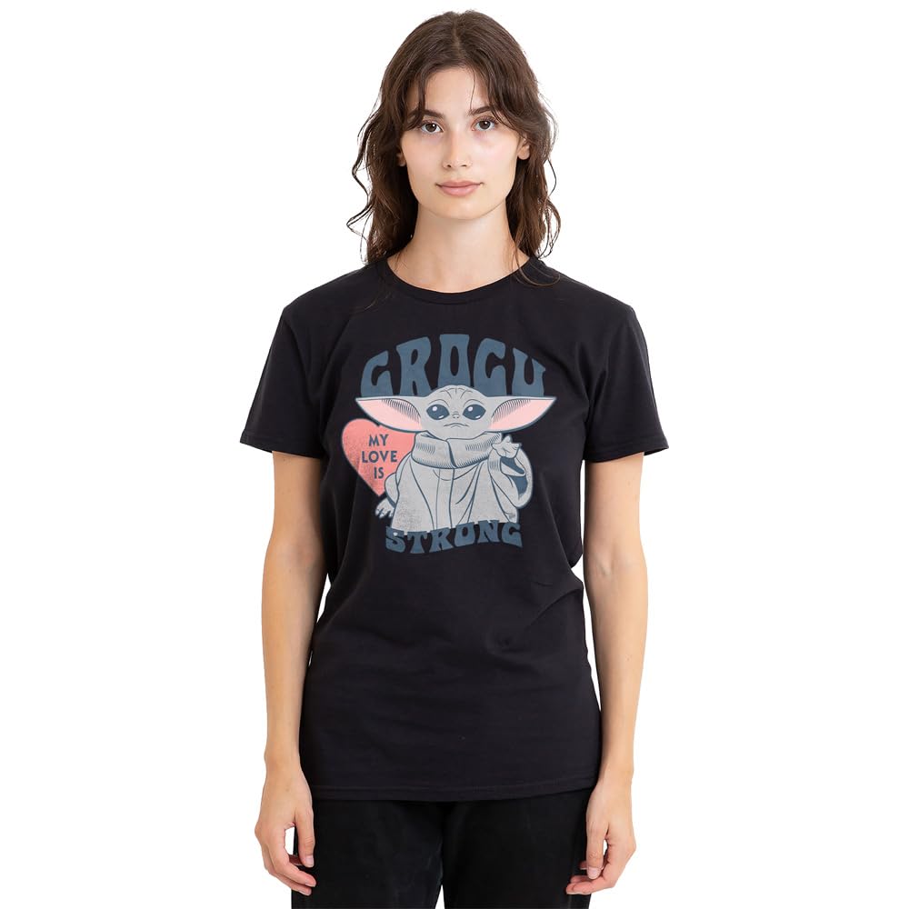 Star Wars Women's Grogu My Love Is Strong T-Shirt Black - L