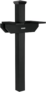Hazelton Side-by-Side Mailbox Post, Black