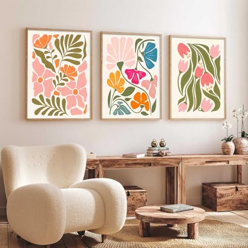 Image of kotart Painting Boho Wall Art Home Decoration Paintings With Frame For Living Room Bed Room Hotel Wall Decor Digital Reprint Set of 3 (19X25 inch)
