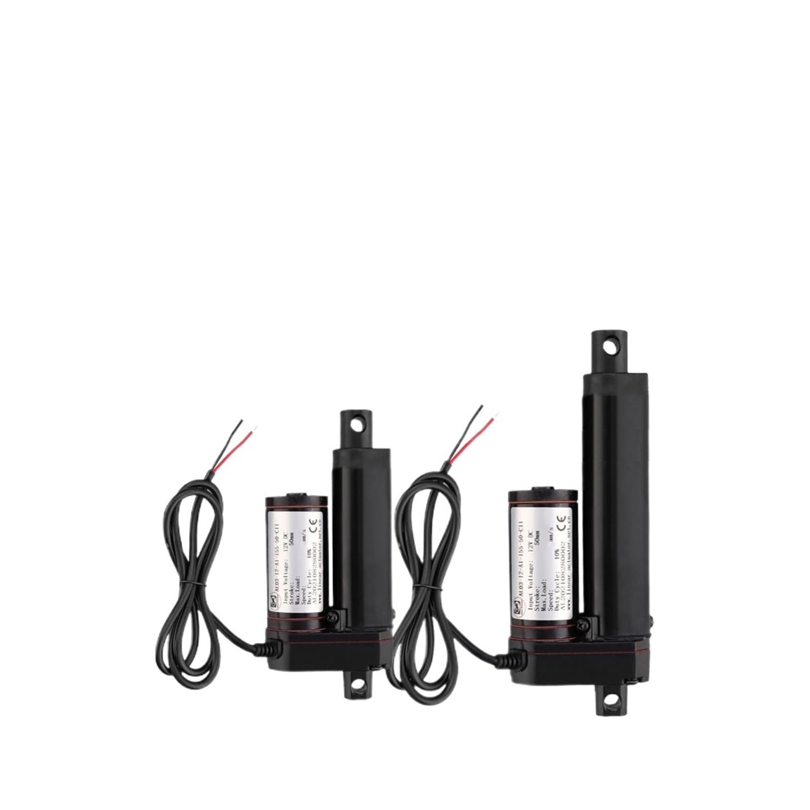 LIUCH Siłownik liniowy DC12V 100N, prędkość 90 mm/s, skok 50 mm, 100, 150, mini silnik, 12 V, małe urządzenia AGD do zdalnego sterowania samochodem i automatyką domową(100mm stroke)