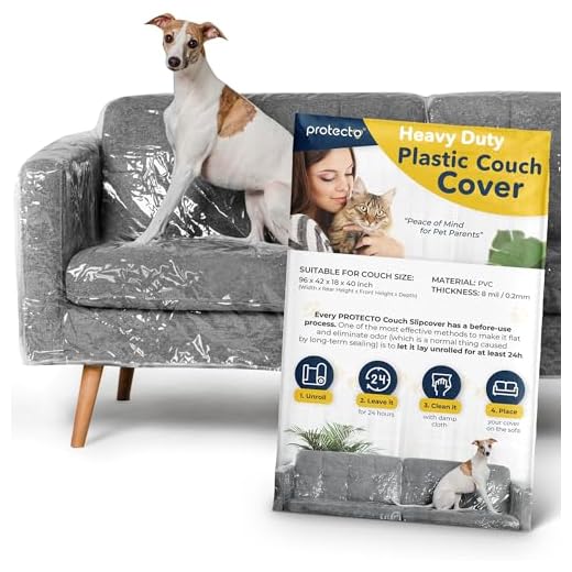 Better Than Plastic Slipcover, Vinyl Sofa Protector - 96' Waterproof Pet Furniture Covers for Cats & Dogs - Scratch & Stain - XL Clear Leather Couch Protective Slip Bag (96 W x 40 D 42 BH x 18 FH)