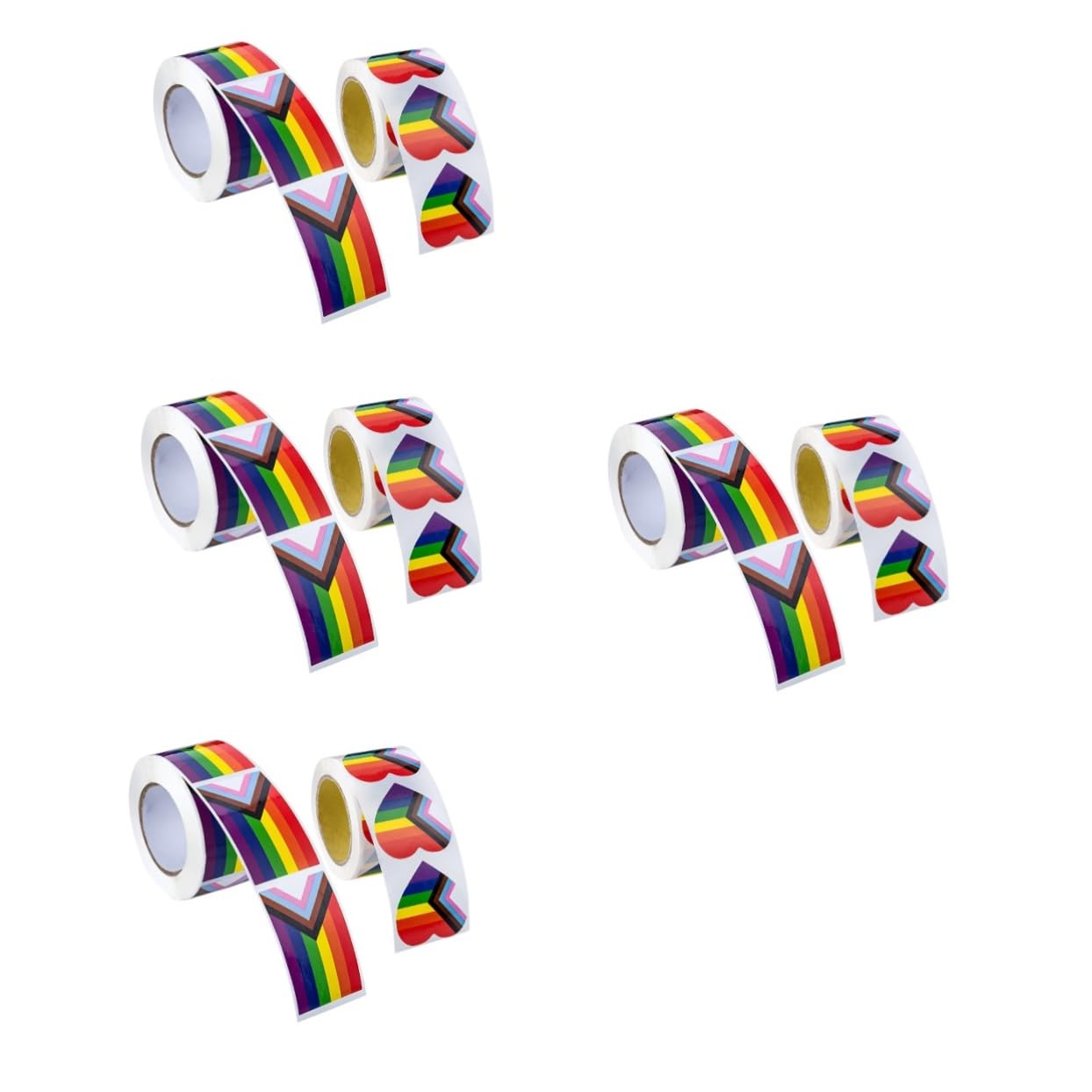 Uonlytech 4 Set Adesivi Arcobaleno Decorazione Etichetta Colorato Buste Per Lettere Bandiere Adesivo Per Il Cuore Adesivo A Forma Di Cuore Carta Autoadesiva in Lastra Di Rame 2 * 4