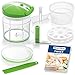 Produktbild Genius Nicer Dicer Twist Universalzerkleinerer Set 9-teilig grün - Gemüseschneider manuell mit Seilzug, Salatschleuder & Sieb - Zwiebelschneider zum Zerkleinern + Pürieren 1000ml A29187