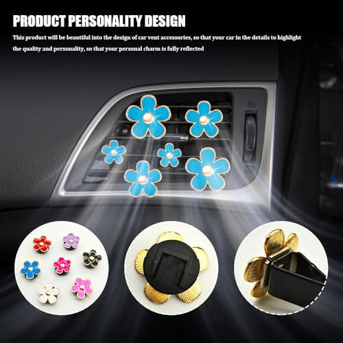 Image of 8PCS Daisy Flower Air Vent Clip Accessories, Air Conditioning Outlet Clip, Car Air Freshener Dashboard Accessories Charm, Auto Decorations Interior Universal Car Fresheners for Women