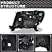 PIT66 Headlights Assembly, Compatible with Toyota Tacoma 2005 2006 2007 2008 2009 2010 2011, Left and Right Headlamps Replacement (Smoky Lens Black Housing Clear Reflector)