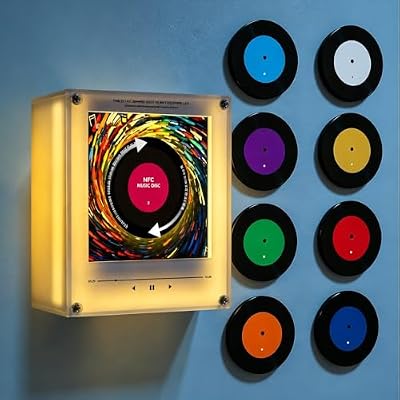 Imán de nevera retro de vinilo, reproductor de música NFC, 9 unidades, discos de música NFC programables, imán de nevera cantante inteligente con luz LED, reproductor de audio magnético para el hogar | Ya disponible en tu tienda friki favorita! En mundofriki.es! Imán de nevera retro de vinilo, reproductor de música NFC, 9 unidades, discos de música NFC programables, imán de nevera cantante inteligente con luz LED, reproductor de audio magnético para el hogar | Ya disponible en tu tienda friki favorita! En mundofriki.es!