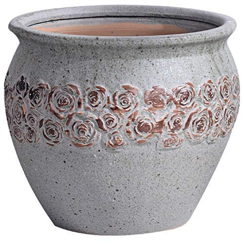 SODKK Flower Pot Vintage Ceramic Large, Stoneware Large Caliber Floor Extra Large Antique Succulent Butterfly Orchid Pot Ceramic Garden Hotel Plant Pots