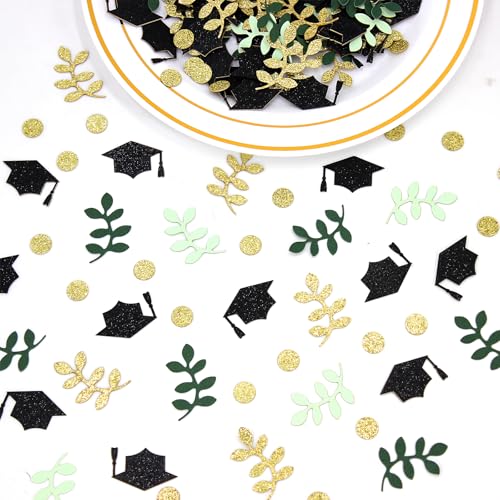 Image of Sage Green Graduation Confetti Glitter Greenery Graduation Decorations Class of 2026 Congrats Grad Table Confetti for High School /College Grad Party Decorations