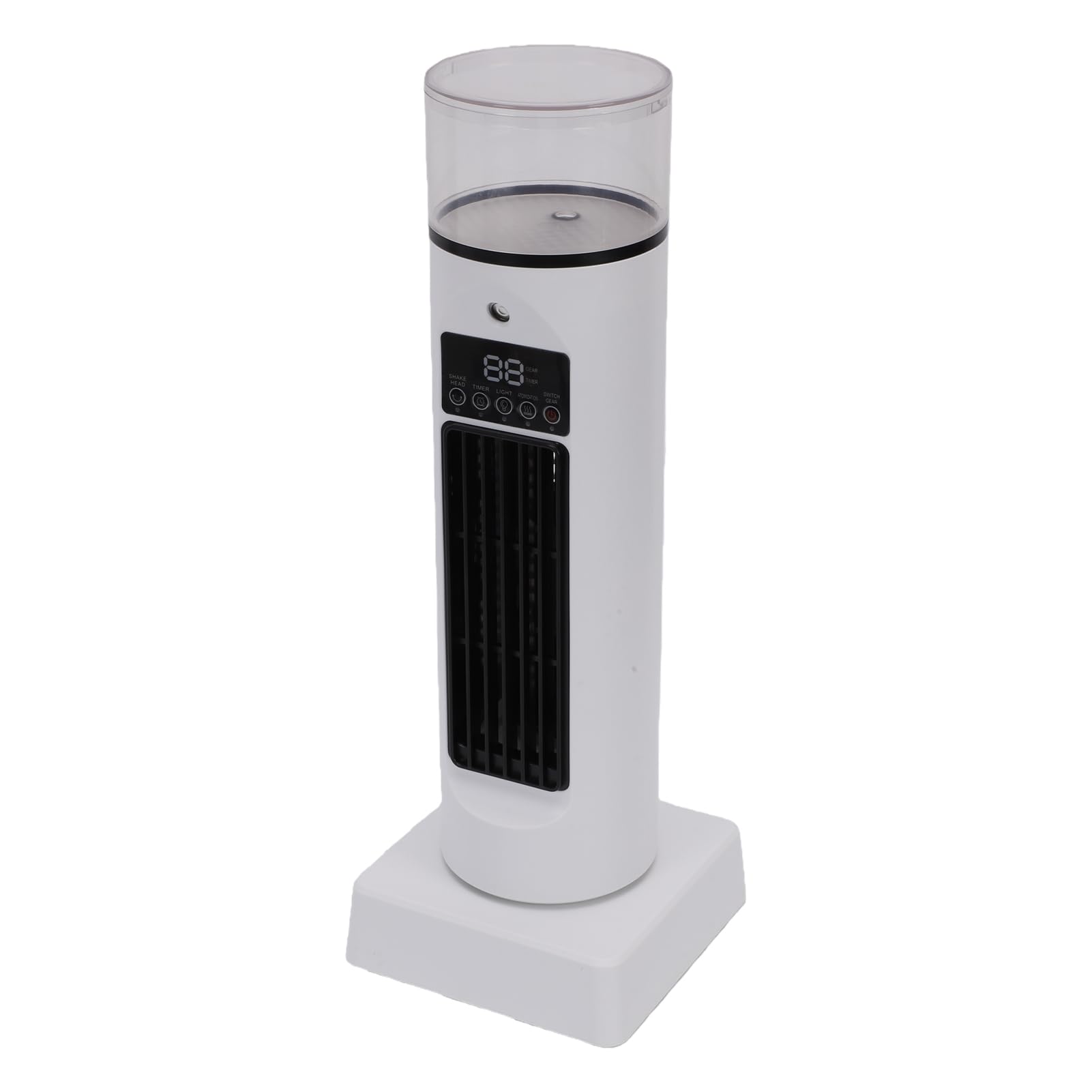 Ventilatore a Torre USB Senza Lama con Umidificatore 6 velocità Regolabile per Tenda da per Ufficio Bianco 34,5 * 12 Cm
