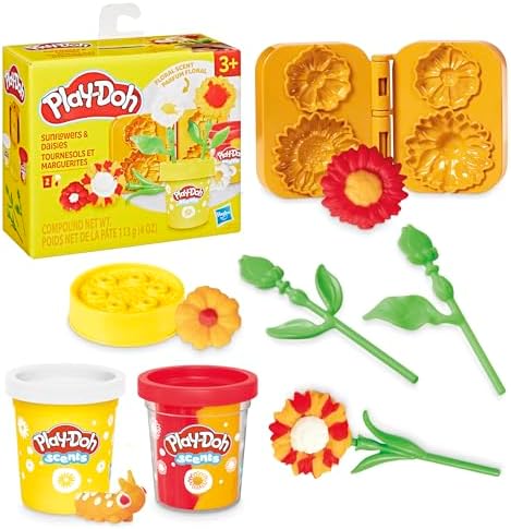 Play-Doh Sunflowers & Daisies Flower Toy, Kids Arts & Crafts Kit, Gifts for Girls & Boys 3+