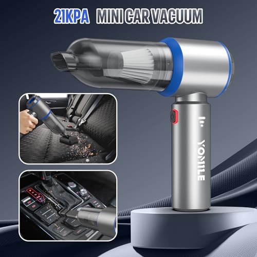 image for Yomile Mini Vacuum Cleaner, 2 in 1 21000PA Brushless Car Vacuum &21000