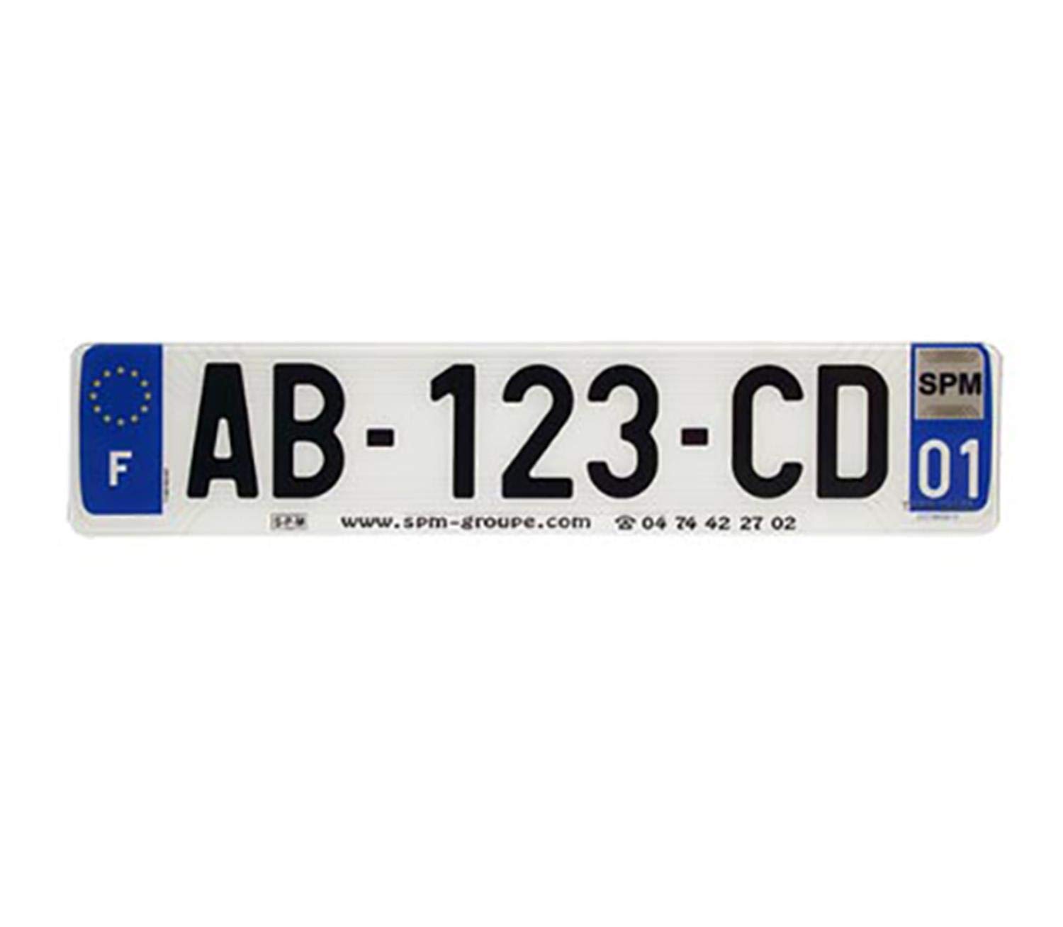 Bande plaque immatriculation blanche 520x110 mm Wacox auto pour departement 45 Loiret - 2