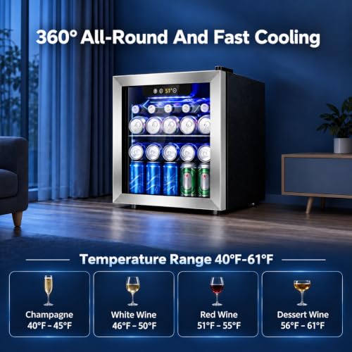 Image of Antarctic Star Beverage Refrigerator, 12 Bottle 48 Can Mini Fridge