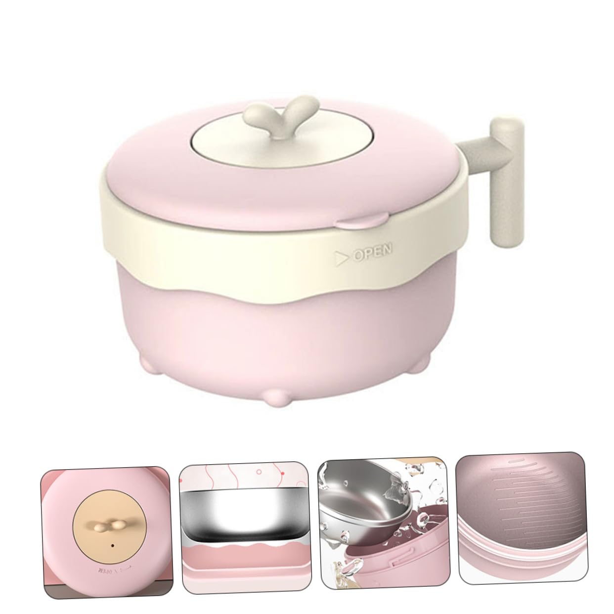 Yardwe Practical Suction Cup Bowl for Scald Stainless Steel Feeding Bowl Lightweight Detachable Design for Rice Desserts More Easy to Clean