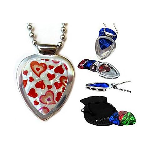 Hearts PickBay Guitar Pick Holder Pendant Set for Your Sweetheart or Wedding PARTY Cover