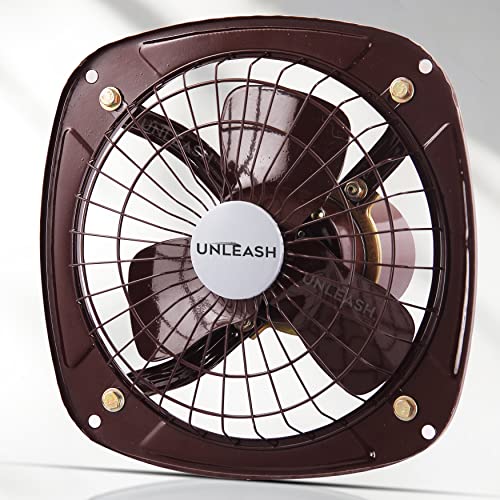 Image of Unleash Metal High Speed Exhaust Fan, 9 Inches (230mm), 55W, 3000RPM, Copper Winding Motor, Low Noise, for Bathroom and Kitchen | Warranty: 2 Years (Brown)