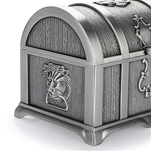 Hipiwe Vintage Metal Jewelry Box Large Treasure Trinket Chest Ring Earrings Necklace Keepsake Gift Holder Case For Girls Ladies Women #TOP4