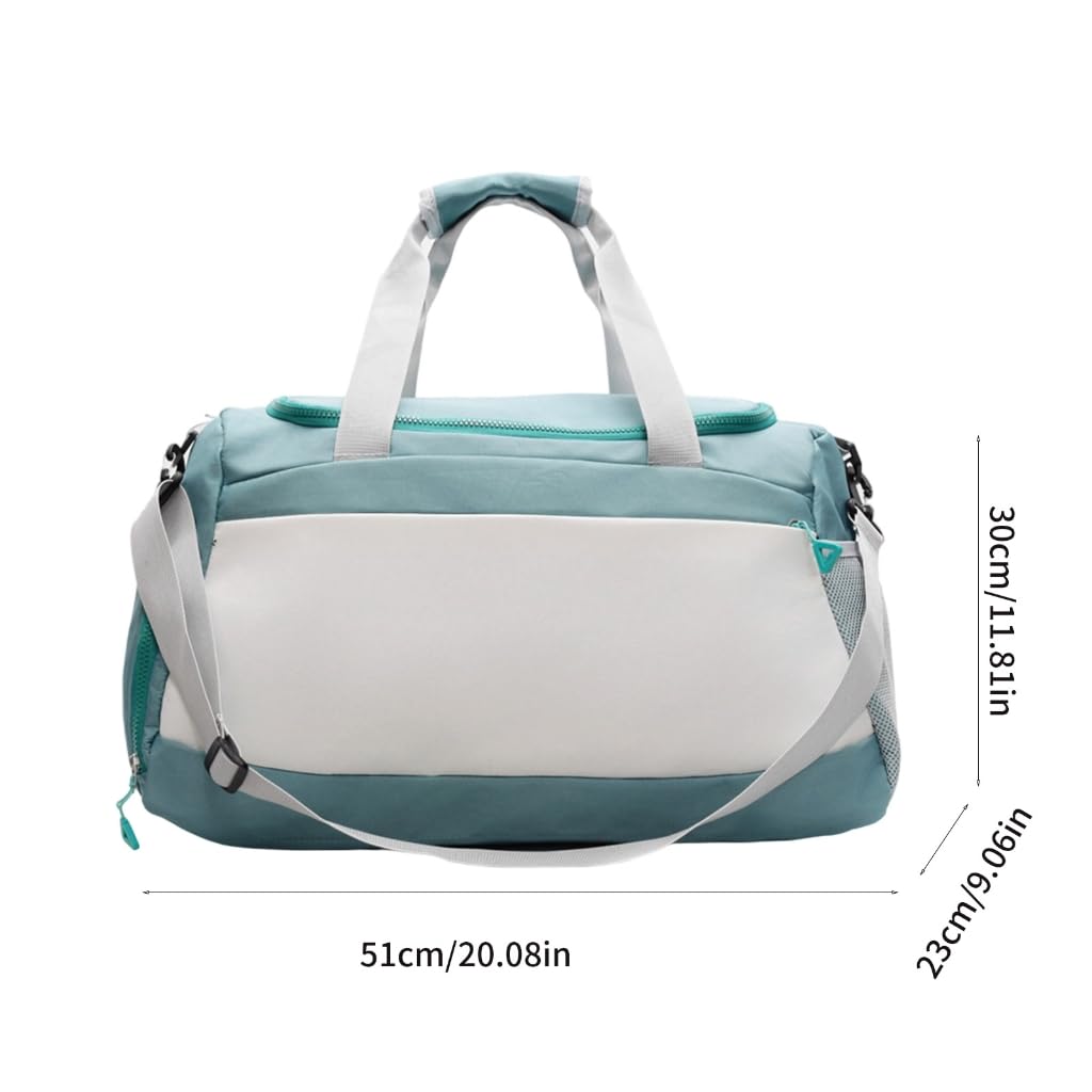 Bolsa de deporte de gran capacidad, bolsa de viaje para fines de semana con separación húmeda y seca, bolsa de equipaje para pasar la noche para vacaciones, Green, 30x51x23cm, moderno