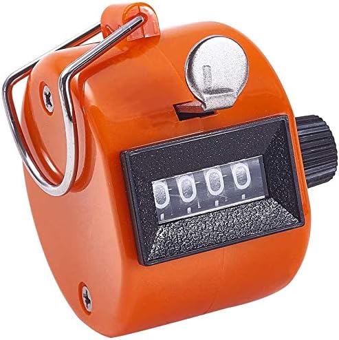 White Deer Hand Tally Counter 4 Digit Number Dual Clicker Golf Handy Convenient orange