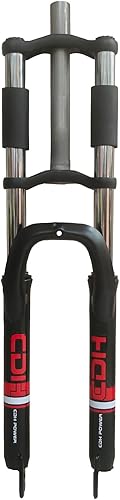 Miniatura 6 de CDHPOWER Horquilla de suspensión para bicicleta de 26"/29" con auriculares 1-1/8, hombro doble, árbol triple, tubo recto sin rosca de 1.126 in