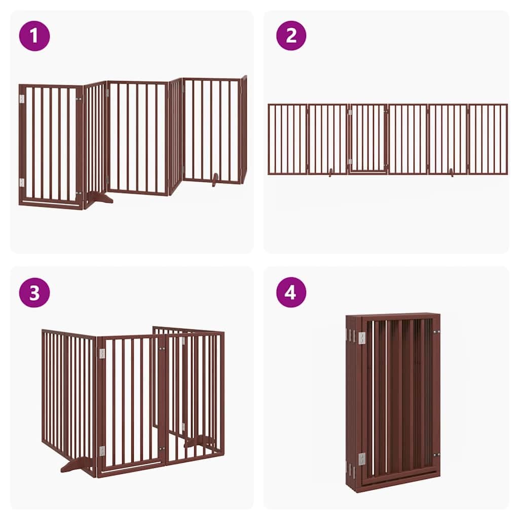 Rejilla plegable para perros de madera de álamo, 6 paneles, 300 cm, plegable, 300 cm