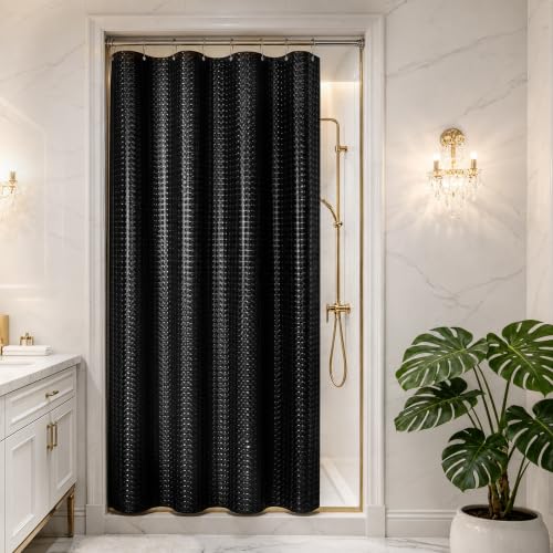 Image of Barossa Design 48x72 Stall Size Shower Curtain Liner Dimensional Black